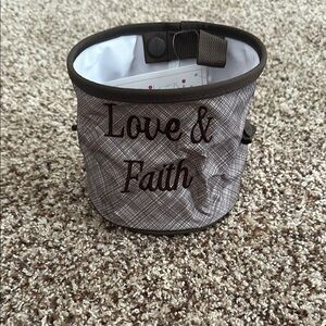 Thirty-One Brown Plaid Bag with Love & Faith Design